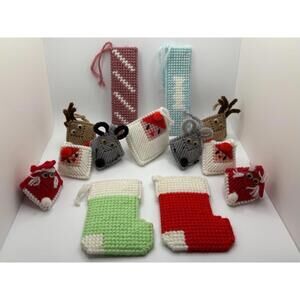 Vintage Handmade Knitted Christmas Ornaments